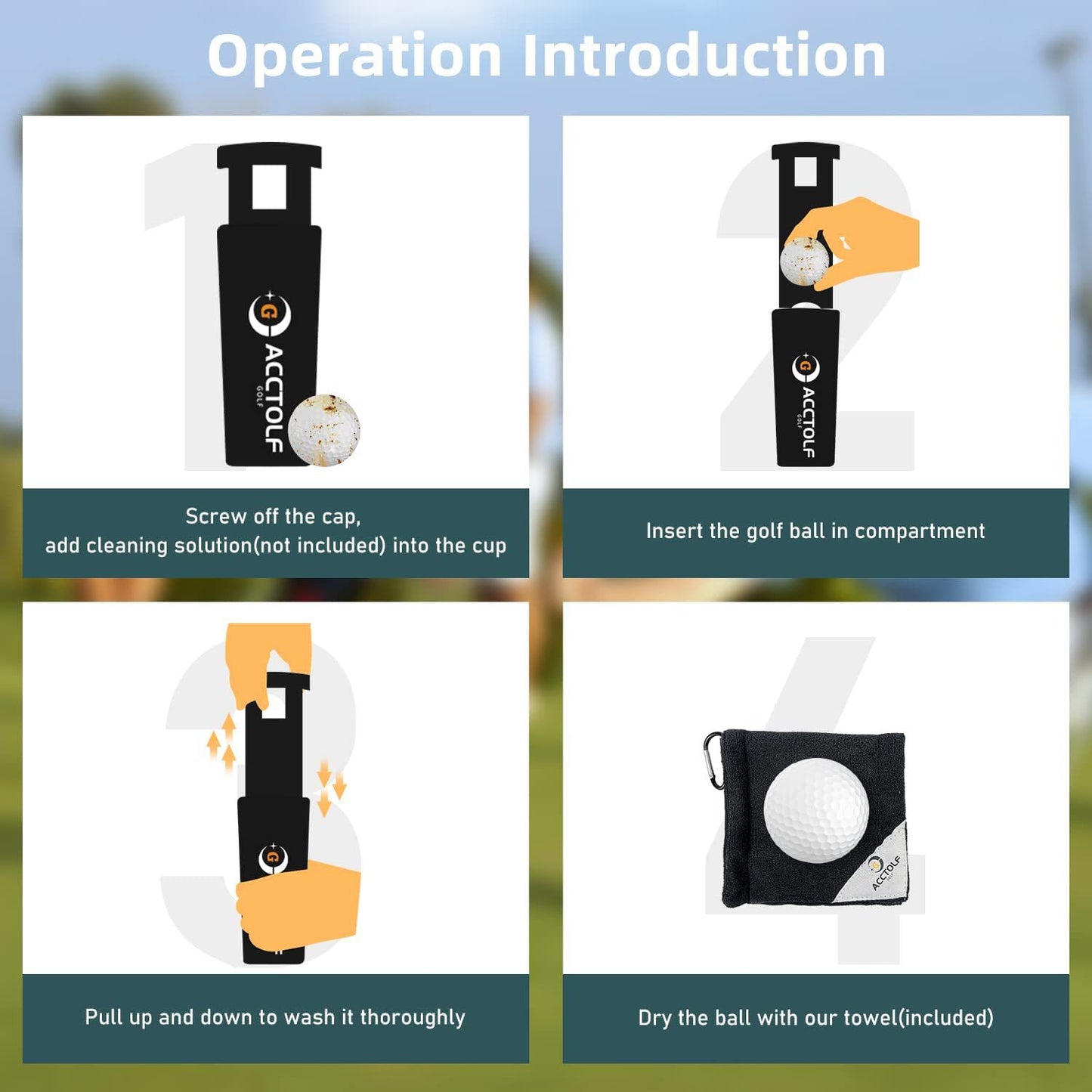 Portable Golf Ball Washer & Club Cleaner | On-Course Clean for Max Spin