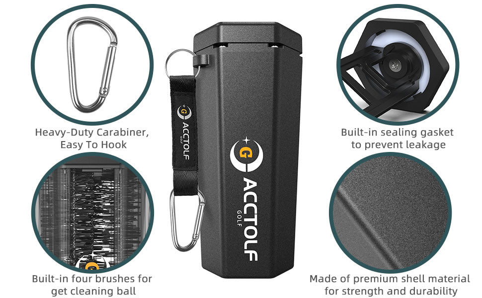 Portable Golf Ball Washer & Club Cleaner | On-Course Clean for Max Spin