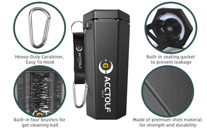 Portable Golf Ball Washer & Club Cleaner | On-Course Clean for Max Spin