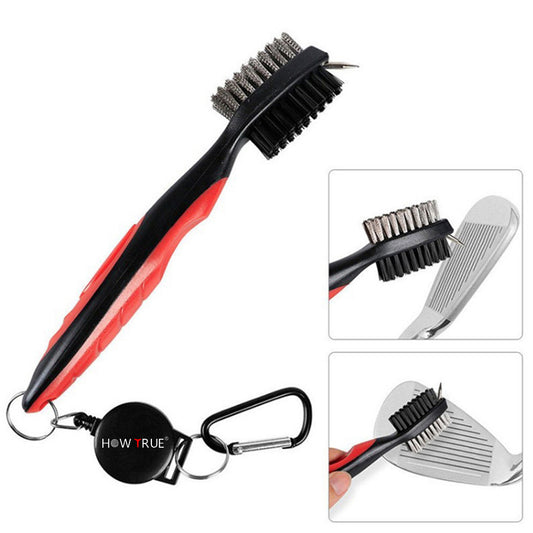 3-in-1 Retractable Golf Club Brush with Groove Cleaner