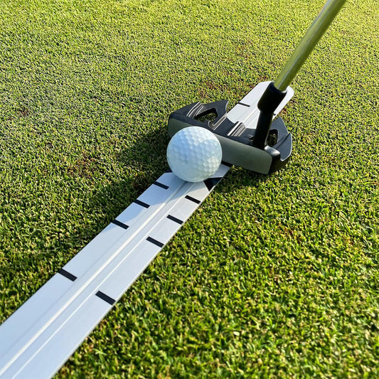 Aluminum Golf Putting Alignment Ruler | Stroke Correction Training Rail with Scale