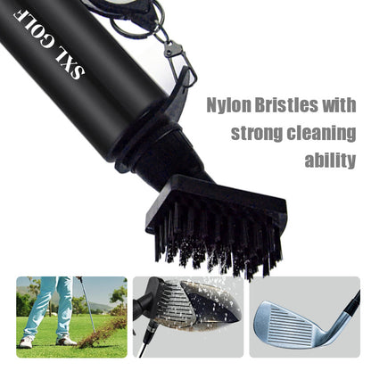 Portable Golf Club Water Brush | Squeeze Bottle Cleaner with Retractable Clip