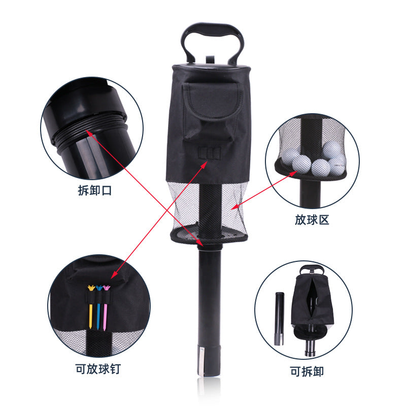 2-in-1 Golf Shag Bag with Detachable Tube Retriever - Max Capacity &amp; Back Relief