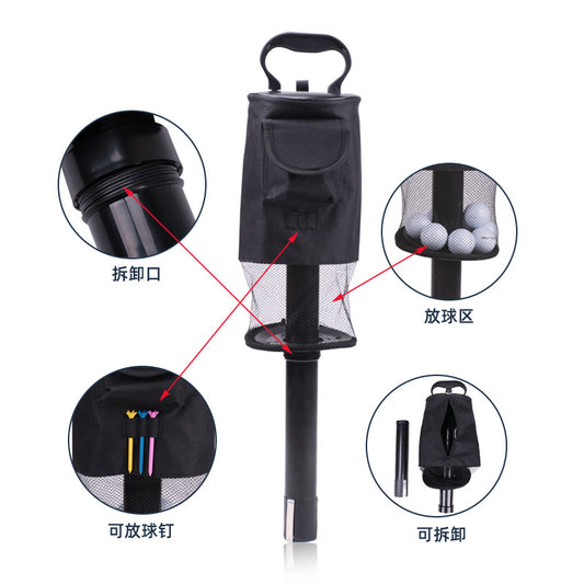 2-in-1 Golf Shag Bag with Detachable Tube Retriever - Max Capacity &amp; Back Relief