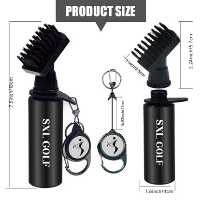 Portable Golf Club Water Brush | Squeeze Bottle Cleaner with Retractable Clip