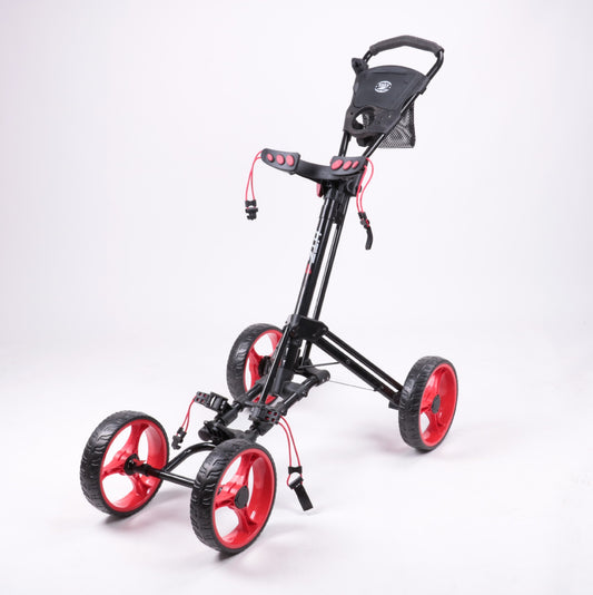 4-Wheel One-Click Foldable Golf Push Cart - Ultimate Stability & Convenience